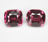 Редкая пара умбалитов гранатов высокой чистоты 7,11 карата