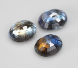 Редкий набор из 3 полихромных сапфиров 1,25 карата 