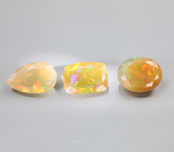 Набор из 3 ограненных эфиопских опалов 5,48 карата 