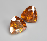 Пара оранжевато-желтых сфалеритов 1,89 карата 