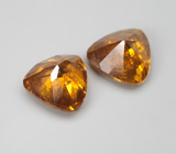 Пара оранжевато-желтых сфалеритов 1,89 карата 