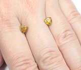 Пара зеленовато-желтых сфалеритов 2,14 карата 