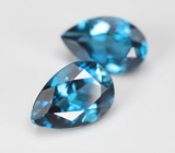 Пара чистейших London топазов 7,29 карата 