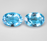 Крупная пара чистейших Swiss топазов 15,86 карата 