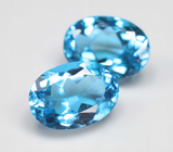 Крупная пара чистейших Swiss топазов 15,86 карата 