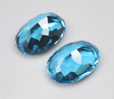 Крупная пара чистейших Swiss топазов 15,86 карата 