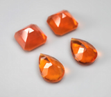 Набор из 4 мексиканских ограненных «огненных» опалов 4,42 карата 