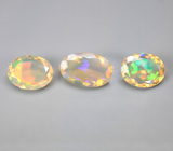 Набор из 3 ограненных эфиопских опалов 3,15 карата 