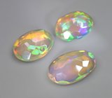 Набор из 3 ограненных эфиопских опалов 3,15 карата