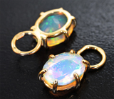 Золотые подвесы с ограненнными эфиопскими опалами 2,3 карата Золото