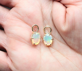 Золотые подвесы с ограненнными эфиопскими опалами 2,3 карата Золото