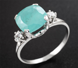 Золотое кольцо с редким смитсонитом 4,92 карата и лейкосапфирами Золото