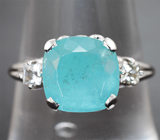 Золотое кольцо с редким смитсонитом 4,92 карата и лейкосапфирами Золото