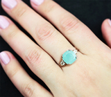 Золотое кольцо с редким смитсонитом 4,92 карата и лейкосапфирами Золото