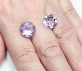 Пара чистейших аметистов авторской огранки 11,42 карата 