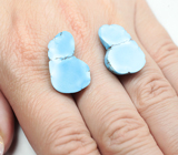 Крупная пара казахстанской бирюзы 23,04 карата 