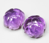 Пара резных аметистов 17,61 карата