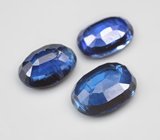 Набор из 3 насыщенных васильковых кианитов 3,25 карата