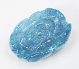 Насыщенный крупный резной аквамарин 38,55 карата