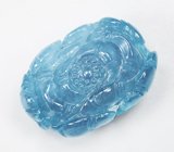 Насыщенный крупный резной аквамарин 38,55 карата 