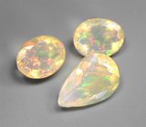 Набор из 3 ограненных эфиопских опалов 3,94 карата 