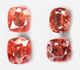 Набор из 4 красно-оранжевых шпинелей 3,42 карата 