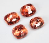 Набор из 4 красно-оранжевых шпинелей 3,42 карата 