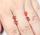 Набор из 4 красно-оранжевых шпинелей 3,42 карата 