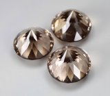 Набор чистейшего дымчатого кварца португальской огранки 36 карата 