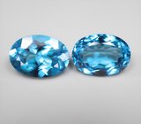 Крупная пара Swiss топазов 15,22 карата 
