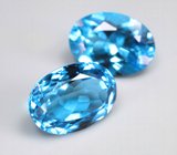 Крупная пара Swiss топазов 15,22 карата 