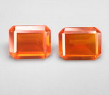 Пара чистейших мексиканских ограненных «огненных» опалов 3,11 карата 