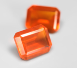 Пара чистейших мексиканских ограненных «огненных» опалов 3,11 карата 