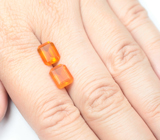 Пара чистейших мексиканских ограненных «огненных» опалов 3,11 карата 