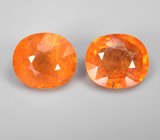Крупная пара спессартинов гранатов цвета «фанта» 6,08 карата 