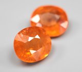 Крупная пара спессартинов гранатов цвета «фанта» 6,08 карата 