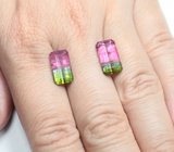 Редкая пара контрастных арбузных турмалинов 9,72 карата 