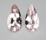 Редкая пара чистейших морганитов 5,19 карата 