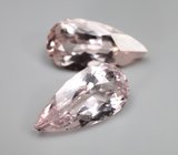 Редкая пара чистейших морганитов 5,19 карата 