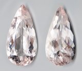 Эксклюзивный размер! Чистейшая пара бразильских морганитов 44,45 карата 