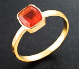 Золотое кольцо с чистейшим мексиканским «огненным» опалом 0,75 карата
