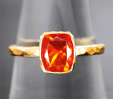 Золотое кольцо с чистейшим мексиканским «огненным» опалом 0,75 карата Золото