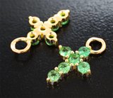 Золотые подвесы с цаворитами 0,9 карата Золото