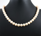 Массивное золотое колье с крупным золотисто-кремовым морским жемчугом барокко 252,55 карата Золото