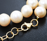 Массивное золотое колье с крупным золотисто-кремовым морским жемчугом барокко 252,55 карата Золото