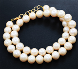 Массивное золотое колье с крупным золотисто-кремовым морским жемчугом барокко 252,55 карата Золото