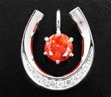 Золотой составной кулон с мексиканским ограненным опалом 0,3 карата и бриллиантами