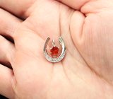 Золотой составной кулон с мексиканским ограненным опалом 0,3 карата и бриллиантами