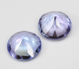 Пара фиолетовато-синих цоизитов 1,45 карата 