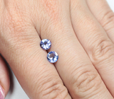 Пара фиолетовато-синих цоизитов 1,45 карата 